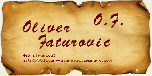 Oliver Faturović vizit kartica